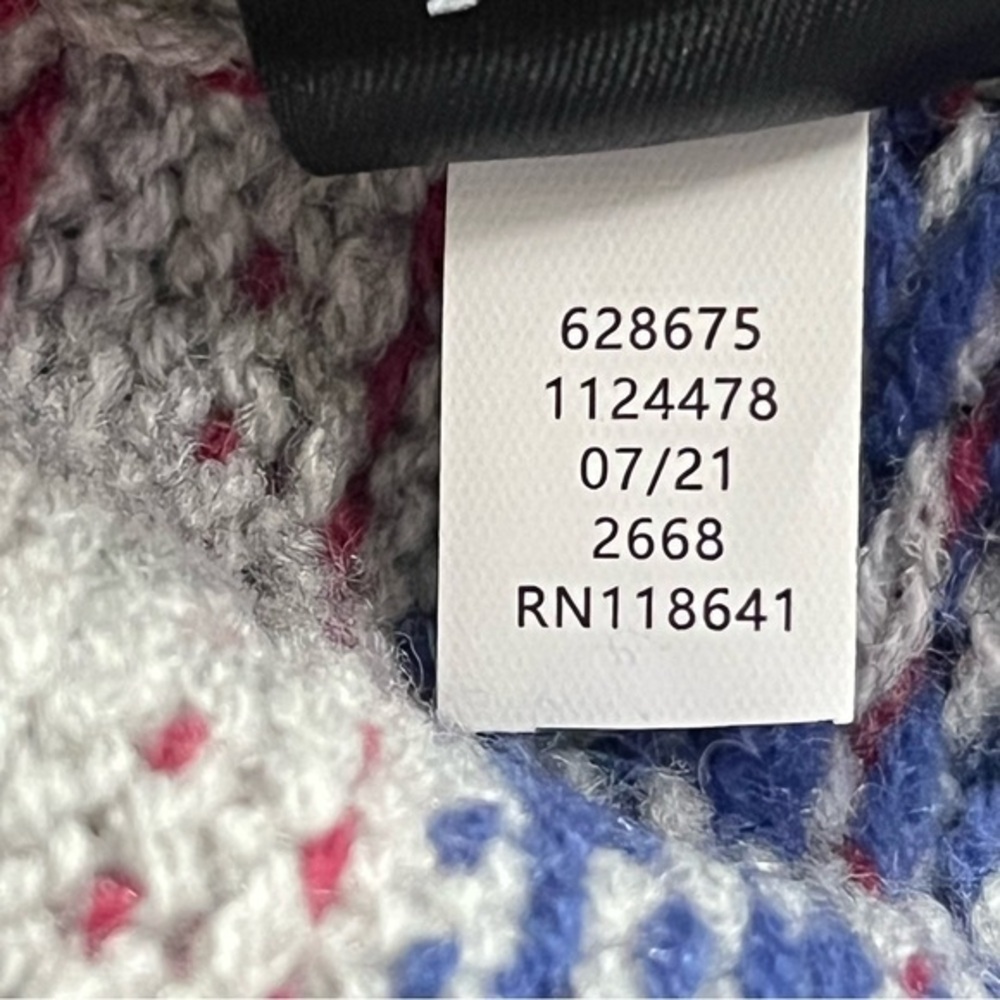 Lane Bryant Open Front Fair Isle Cardigan 14/16 Gray Red Metallic Thick Knit NWT - Picture 16 of 16